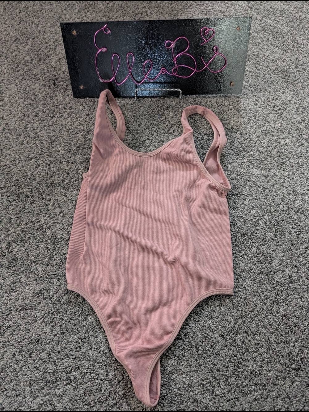 Euc Mauve Ribbed Tank Bodysuit